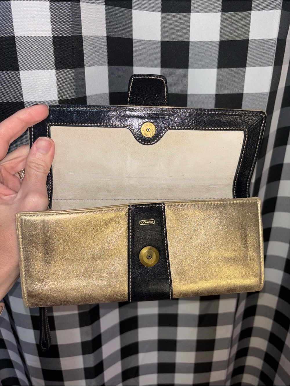 Coach Soho Metallic Gold Leather Wallet/Wristlet Clutch Y2K 2003 - Picture 6 of 8